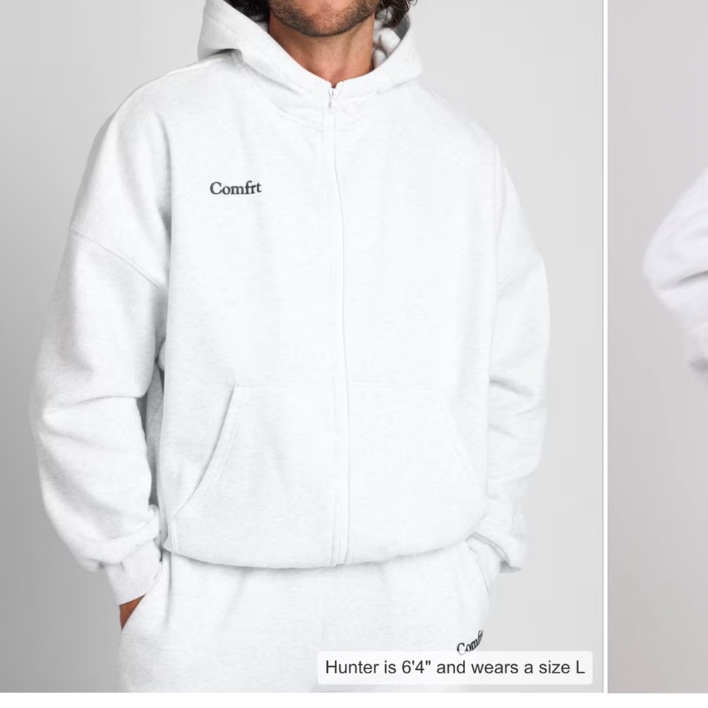 Comfrt White Hoodie and Sweatpants Set